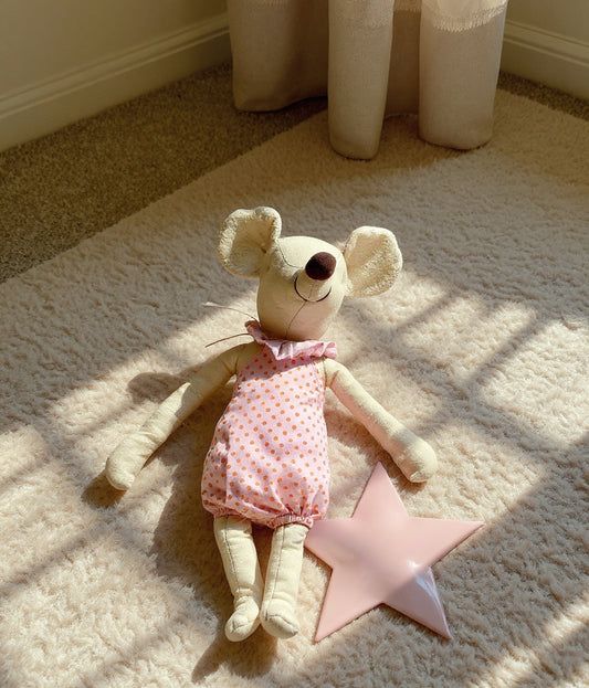 Bowknot Mouse Stuffed Toy Doll For Boys & Girls - Pink & Green Pink Lilly & Lula