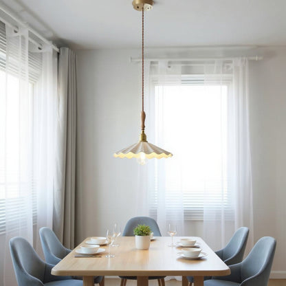 Scandinavian Ceramic LED Hanging Ceiling Pendant Light Fixture - White Lilly & Lula