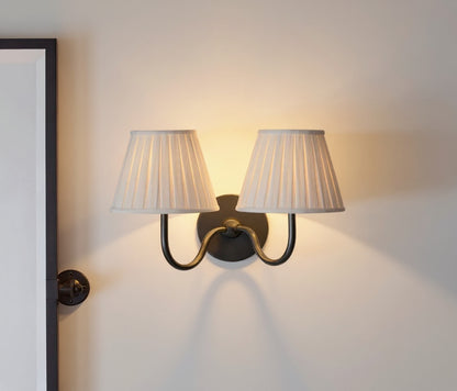 Luxurious French Style Farmhouse Double Wall Light with Linen Shade - 2 Colours Lilly & Lula