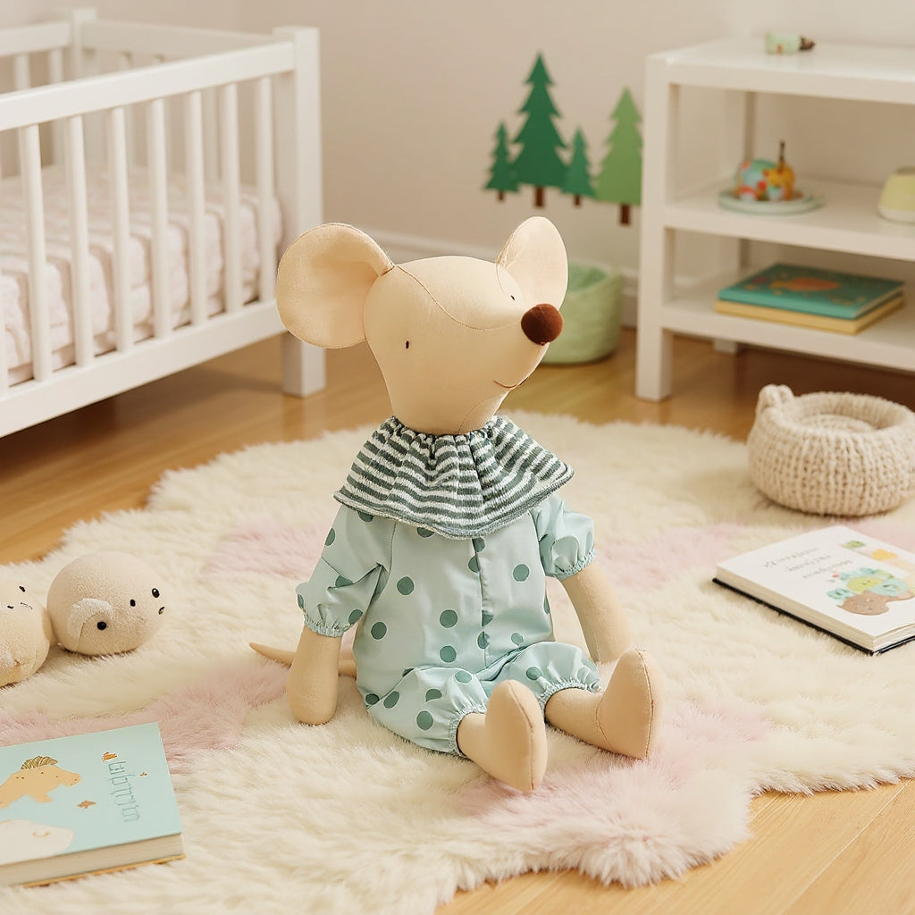 Bowknot Mouse Stuffed Toy Doll For Boys & Girls - Pink & Green Lilly & Lula