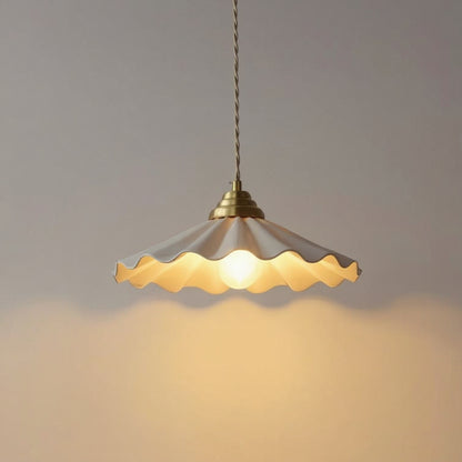 Scandinavian Ceramic LED Hanging Ceiling Pendant Light Fixture - White Lilly & Lula