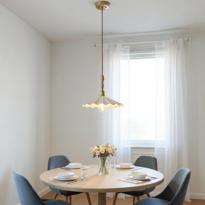 Scandinavian Ceramic LED Hanging Ceiling Pendant Light Fixture - White Lilly & Lula