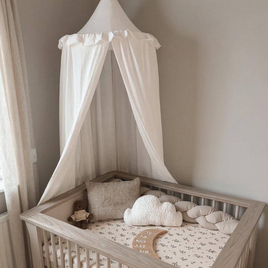 Kids Premium Muslin Bed Canopy With Frill Detail - 8 Colours Lilly & Lula