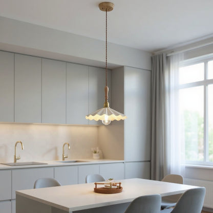 Scandinavian Ceramic LED Hanging Ceiling Pendant Light Fixture - White Lilly & Lula