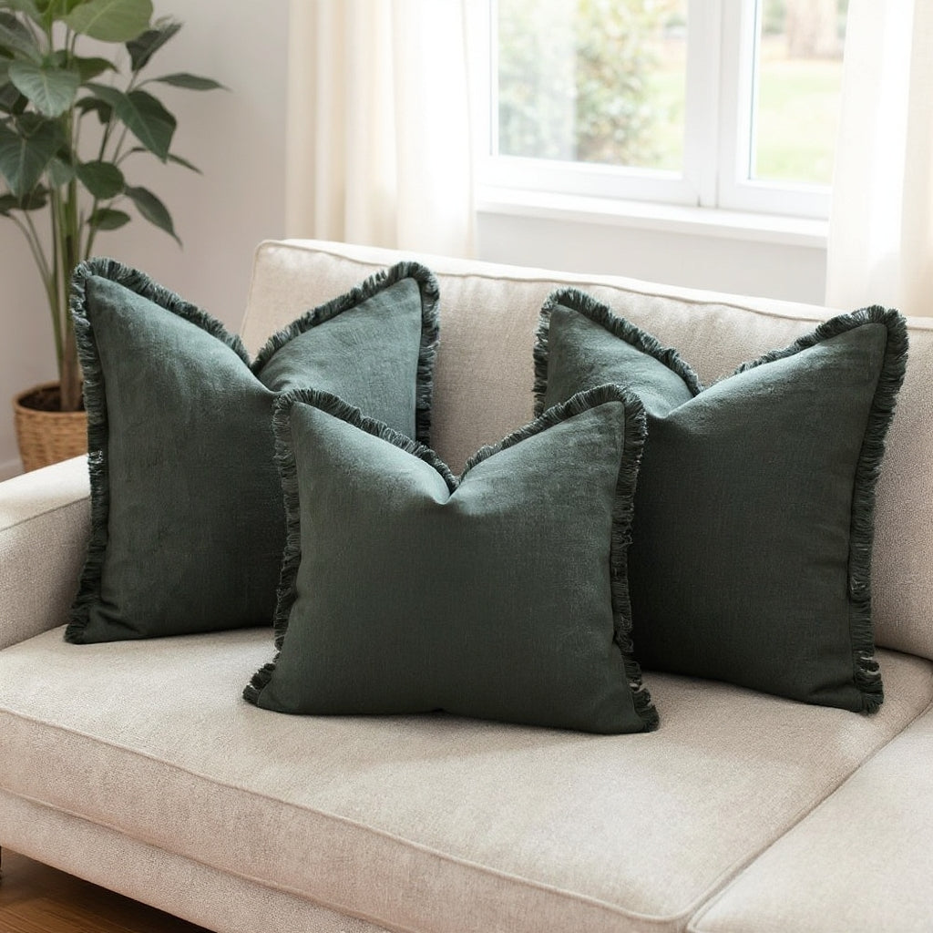 Decorative Nordic Frill Cotton & Linen Cushion Covers - 5 Colours Lilly & Lula