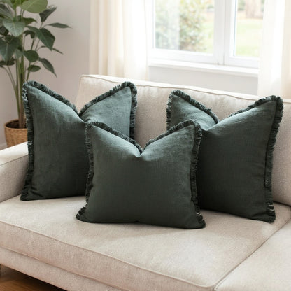 Decorative Nordic Frill Cotton & Linen Cushion Covers - 5 Colours Lilly & Lula