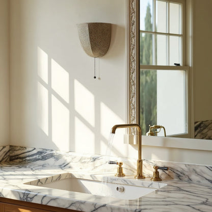 Decorative Shaded Retro Linen Wall Sconce Light with Pull Chain Lilly & Lula