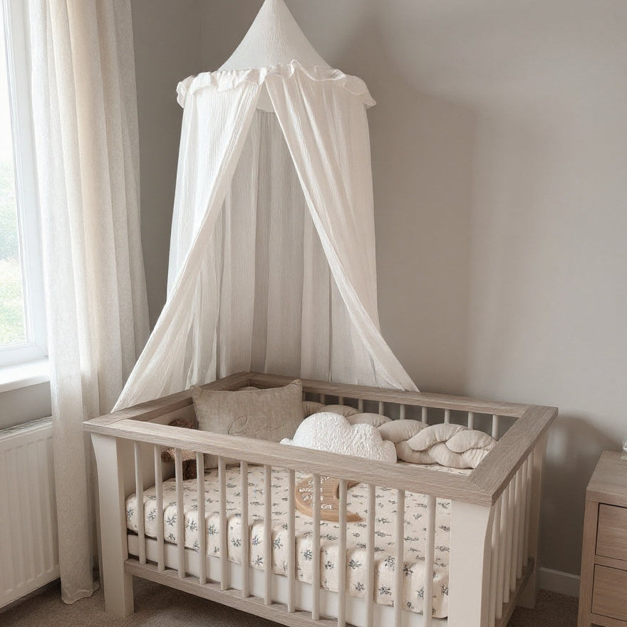 Kids Premium Muslin Bed Canopy With Frill Detail - 8 Colours Lilly & Lula