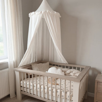 Kids Premium Muslin Bed Canopy With Frill Detail - 8 Colours Lilly & Lula
