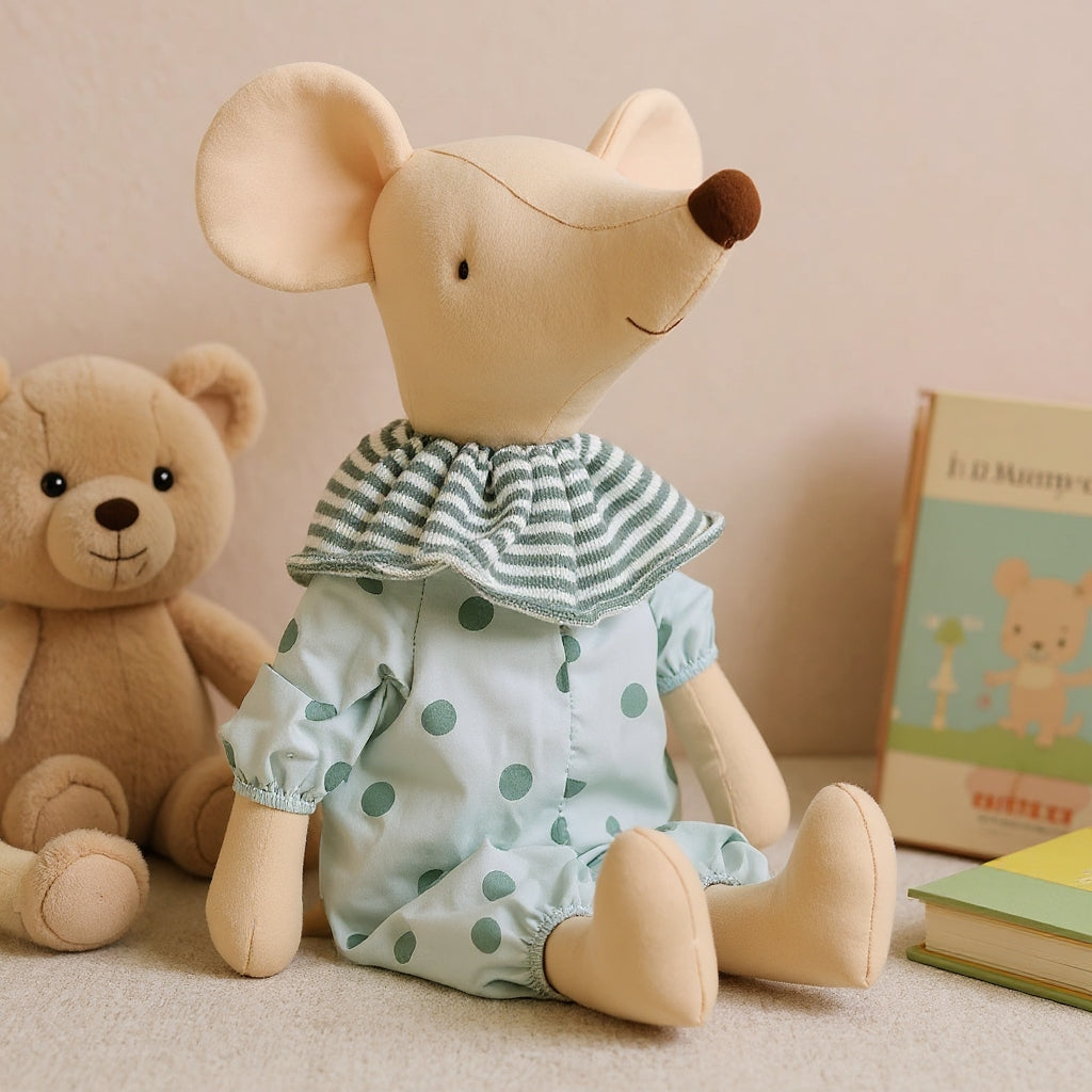 Bowknot Mouse Stuffed Toy Doll For Boys & Girls - Pink & Green Green Lilly & Lula