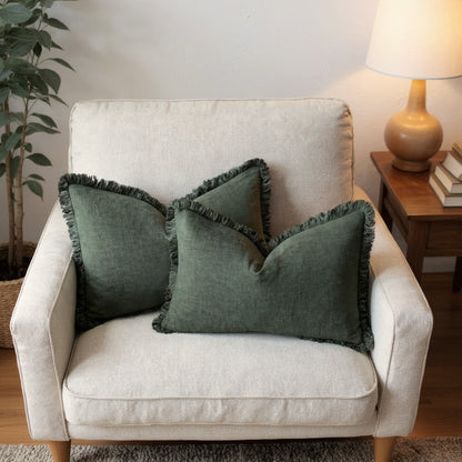 Decorative Nordic Frill Cotton & Linen Cushion Covers - 5 Colours Lilly & Lula