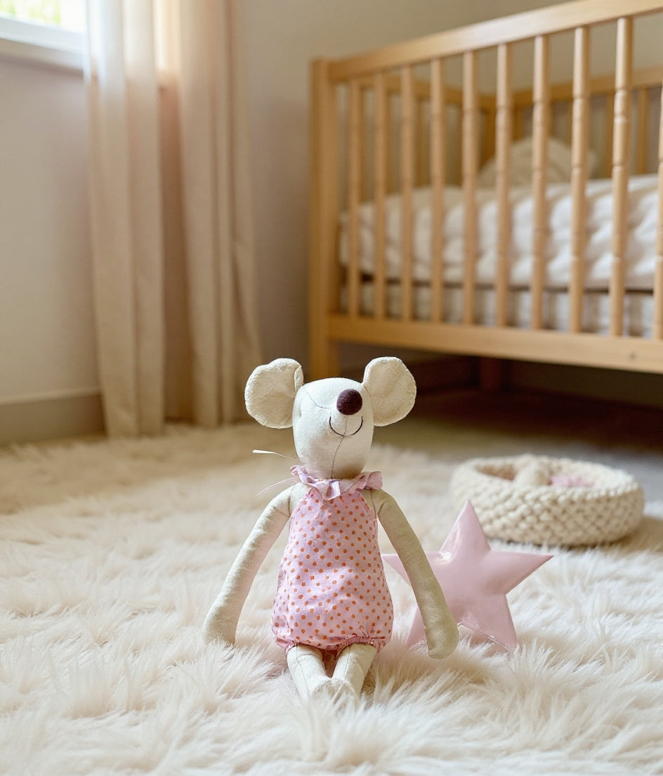 Bowknot Mouse Stuffed Toy Doll For Boys & Girls - Pink & Green Lilly & Lula