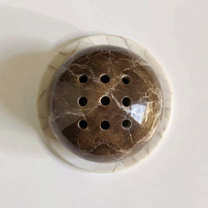 Natural Marble Cave Hole Stone Incense Burner - 7 Colours Brown Lilly & Lula