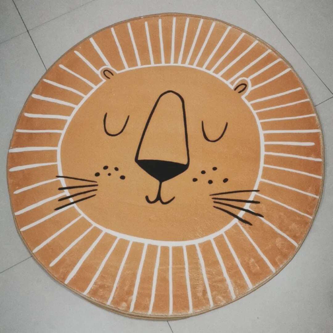 Animal Playmat Children's Room Round Lion Rug Lilly & Lula