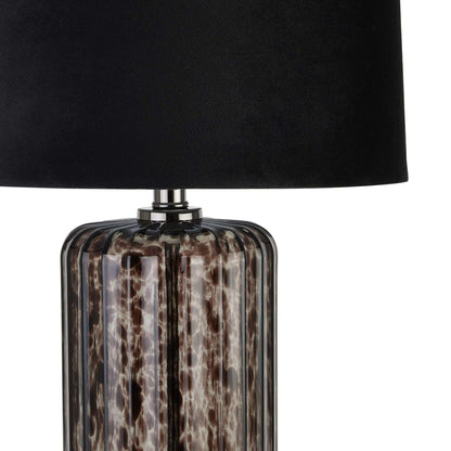 Black Dapple Alberta Lamp With Velvet Shade Lilly & Lula