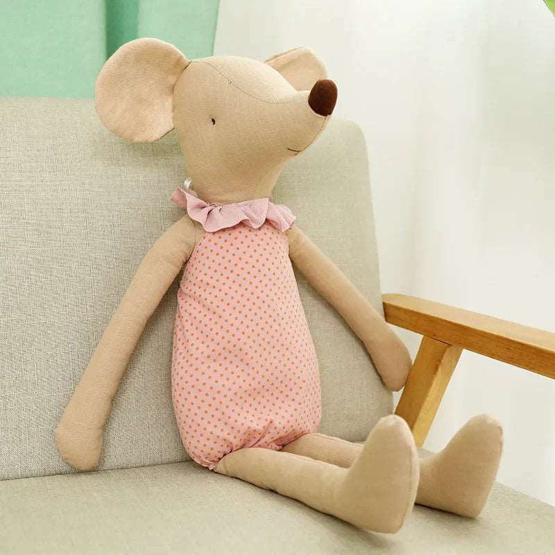 Bowknot Mouse Stuffed Toy Doll For Boys & Girls - Pink & Green Lilly & Lula