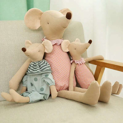 Bowknot Mouse Stuffed Toy Doll For Boys & Girls - Pink & Green Lilly & Lula