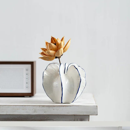 Carambola Ceramic Vases - White & Blue Lilly & Lula