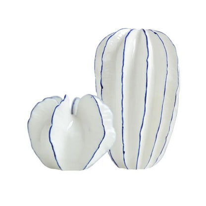 Carambola Ceramic Vases - White & Blue Lilly & Lula