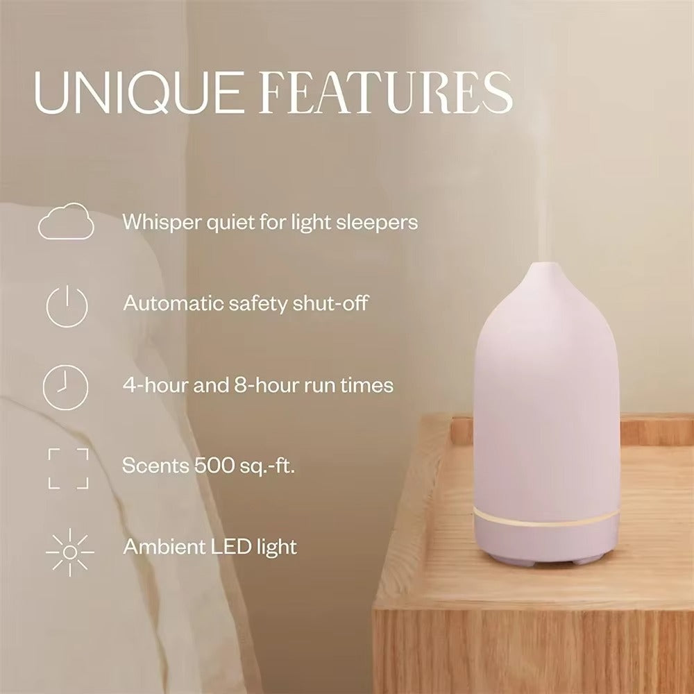 Ceramic Electric Aromatherapy Light Diffuser Humidifier with Remote - UK, EU, US & AUS Plug