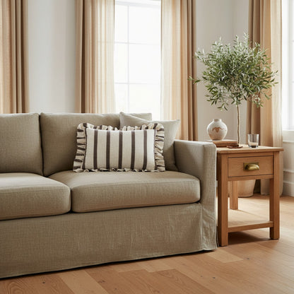 Connie Striped Ruffle Frill Square Cushion Cover - 4 Colours