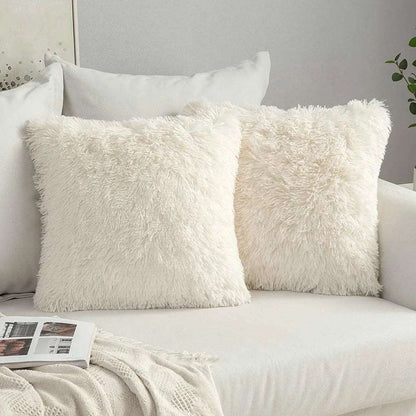 Cuddly Plush Faux Fur Soft Cushion Cover - 4 Colours Lilly & Lula