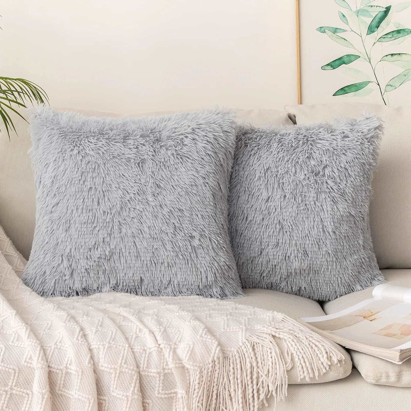 Cuddly Plush Faux Fur Soft Cushion Cover - 4 Colours Lilly & Lula