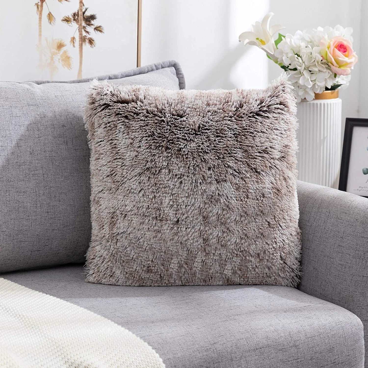 Cuddly Plush Faux Fur Soft Cushion Cover - 4 Colours Lilly & Lula