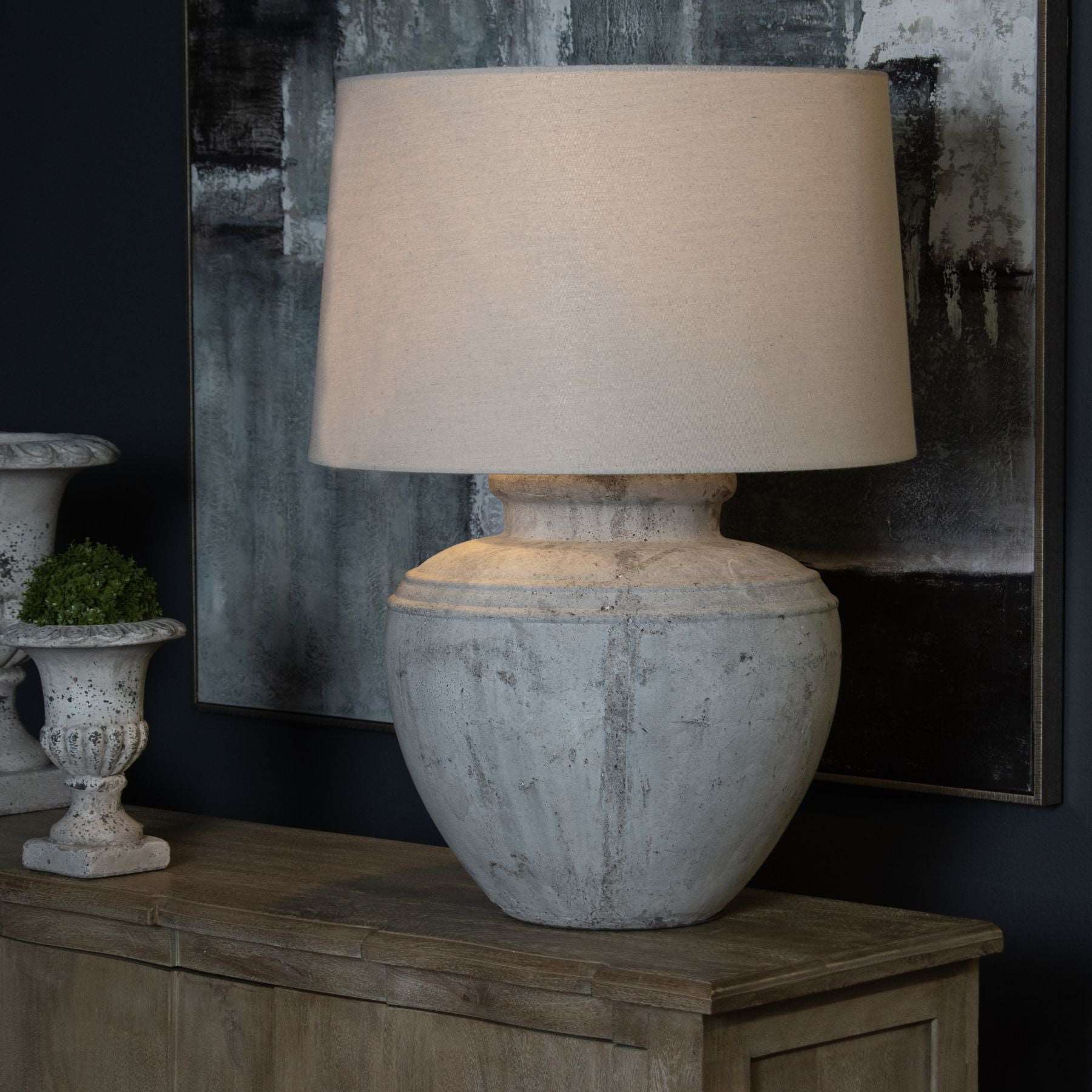 Darcy Light Grey Chorus Table Lamp Lilly & Lula