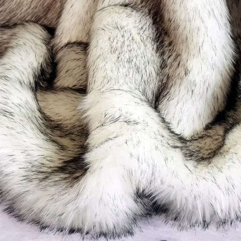 Double Layer Arctic Luxury Faux Fox Fur Throw - Silver, White, Brown & Gold Lilly & Lula