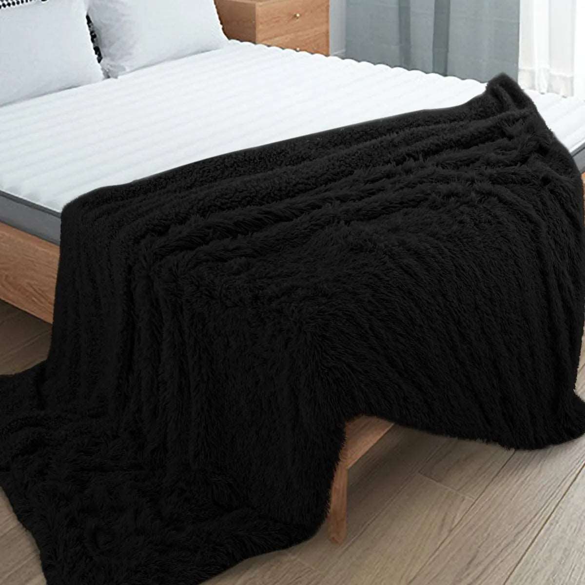 Double Layer Cuddly Plush Faux Sherpa Soft Fur Throw - 5 Colours Lilly & Lula