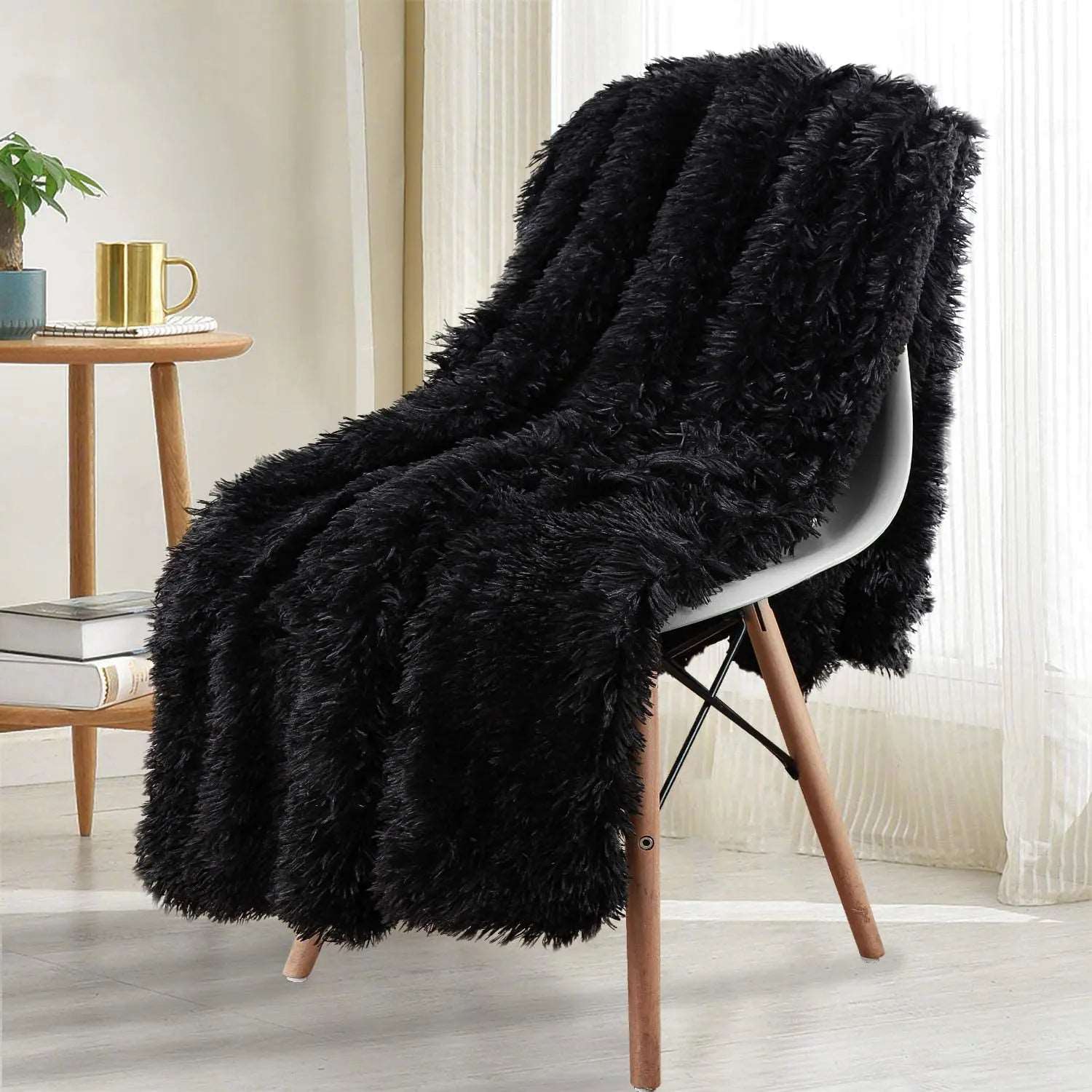 Double Layer Cuddly Plush Faux Sherpa Soft Fur Throw - 5 Colours Lilly & Lula