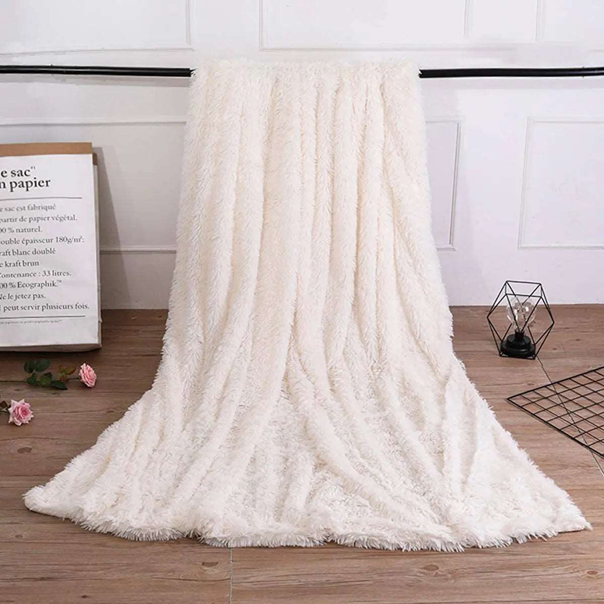 Double Layer Cuddly Plush Faux Sherpa Soft Fur Throw - 5 Colours Lilly & Lula