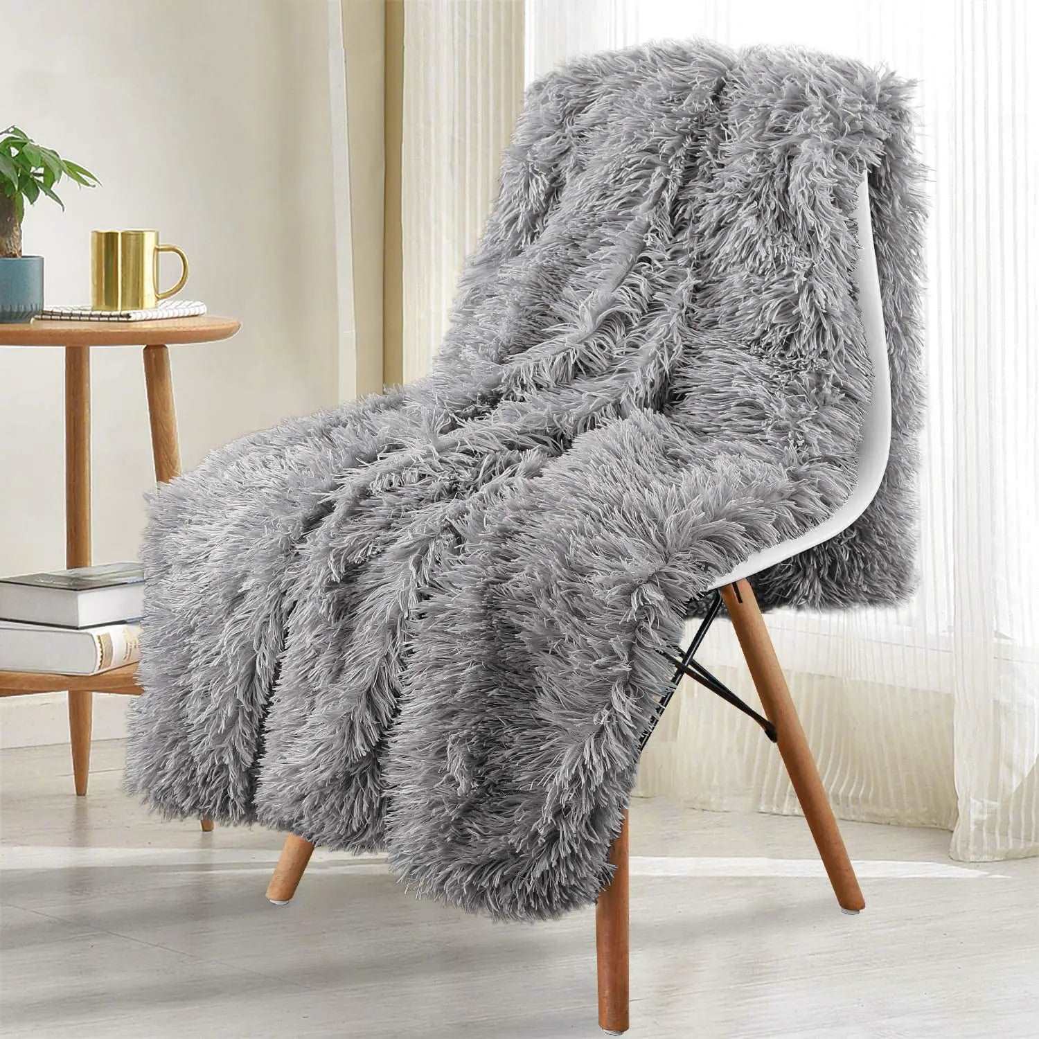 Double Layer Cuddly Plush Faux Sherpa Soft Fur Throw - 5 Colours Lilly & Lula