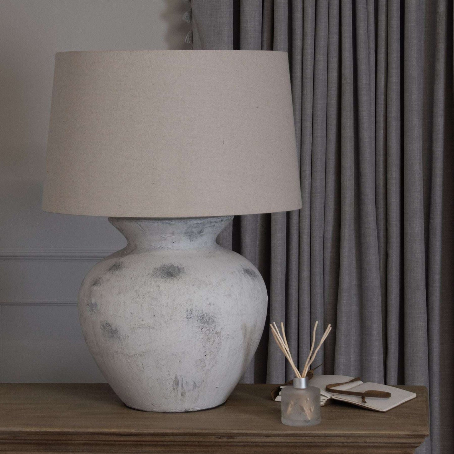 Downton Antique White & Grey Table Lamp Lilly & Lula