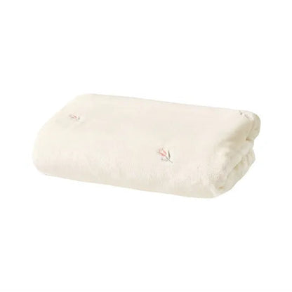 Embroidered White Fleece Baby Winter Throw Blanket - 4 Styles Lilly & Lula