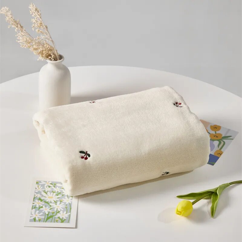 Embroidered White Fleece Baby Winter Throw Blanket - 4 Styles Lilly & Lula