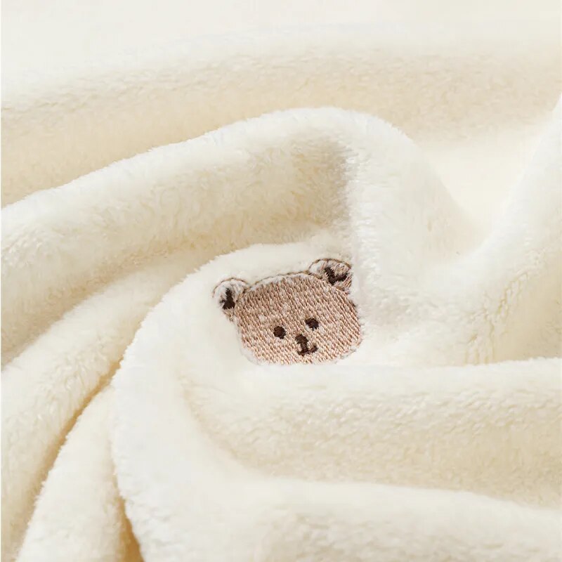 Embroidered White Fleece Baby Winter Throw Blanket - 4 Styles Lilly & Lula