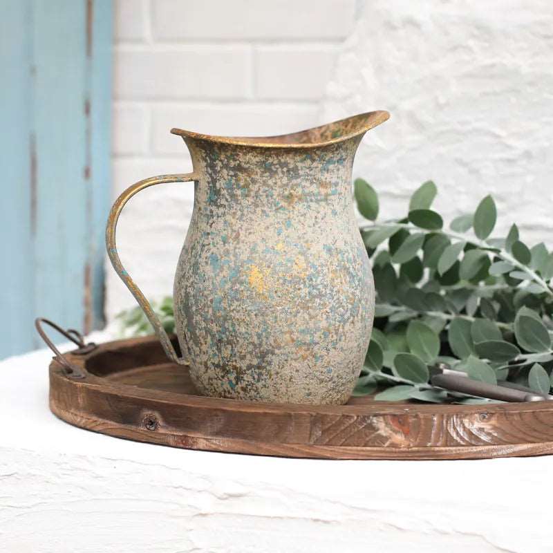 Farmhouse Style Galvanised Rustic Shabby Chic Vintage Flower Vase Lilly & Lula