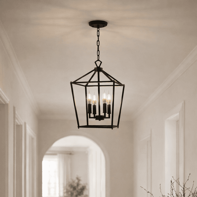 Farmhouse Industrial Hanging Pendant Light - Black, Gold & Silver Lilly & Lula