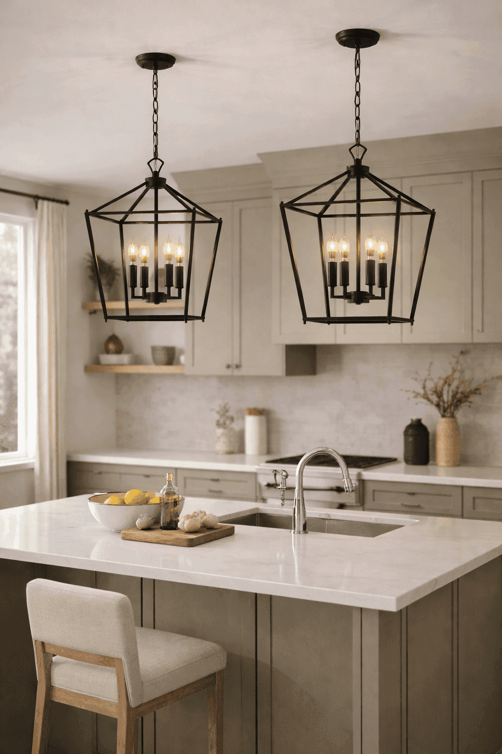 Farmhouse Industrial Hanging Pendant Light - Black, Gold & Silver Black - 4 Heads Lilly & Lula