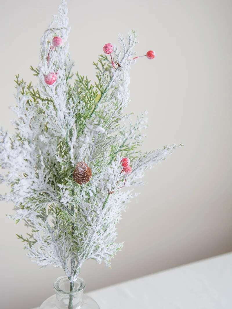 Faux Christmas White Frosted Fern Twigs & Branches - 4 Styles Lilly & Lula