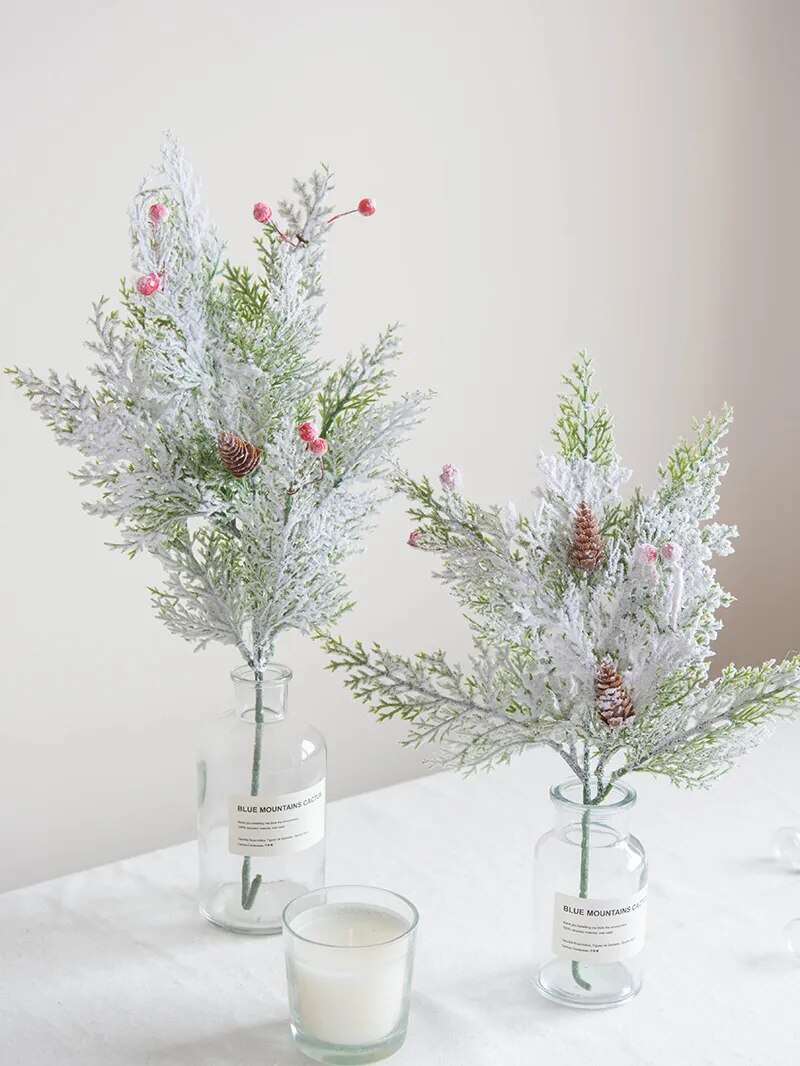 Faux Christmas White Frosted Fern Twigs & Branches - 4 Styles Lilly & Lula