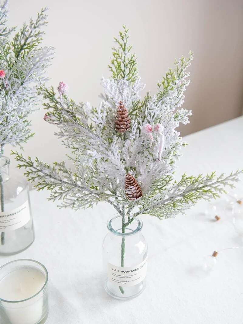 Faux Christmas White Frosted Fern Twigs & Branches - 4 Styles Lilly & Lula