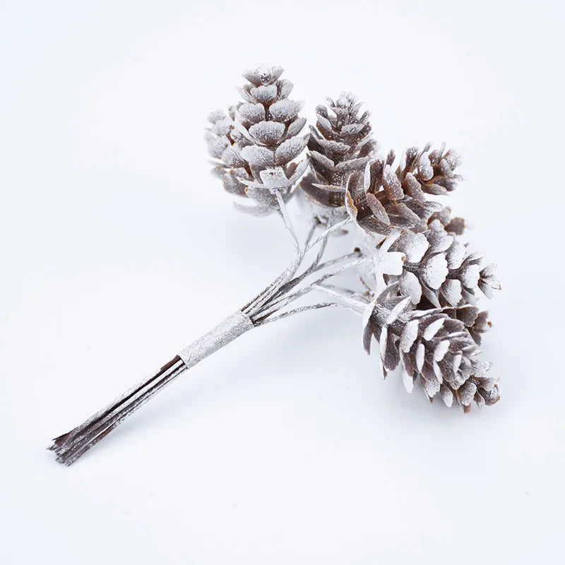 Faux Frosted Pine Cone Bouquet Branches - 10pcs Lilly & Lula