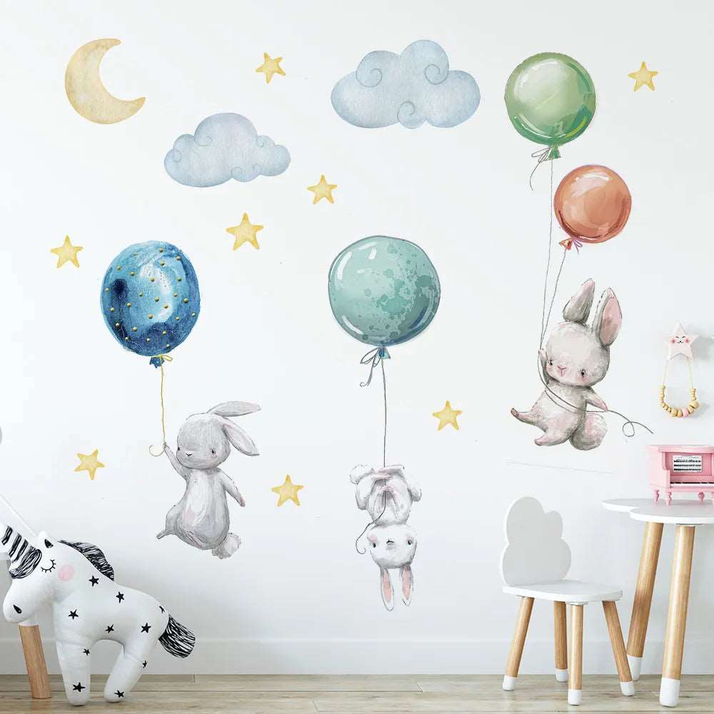 Flying Rabbits Wall Stickers: A Whimsical Wonderland Lilly & Lula