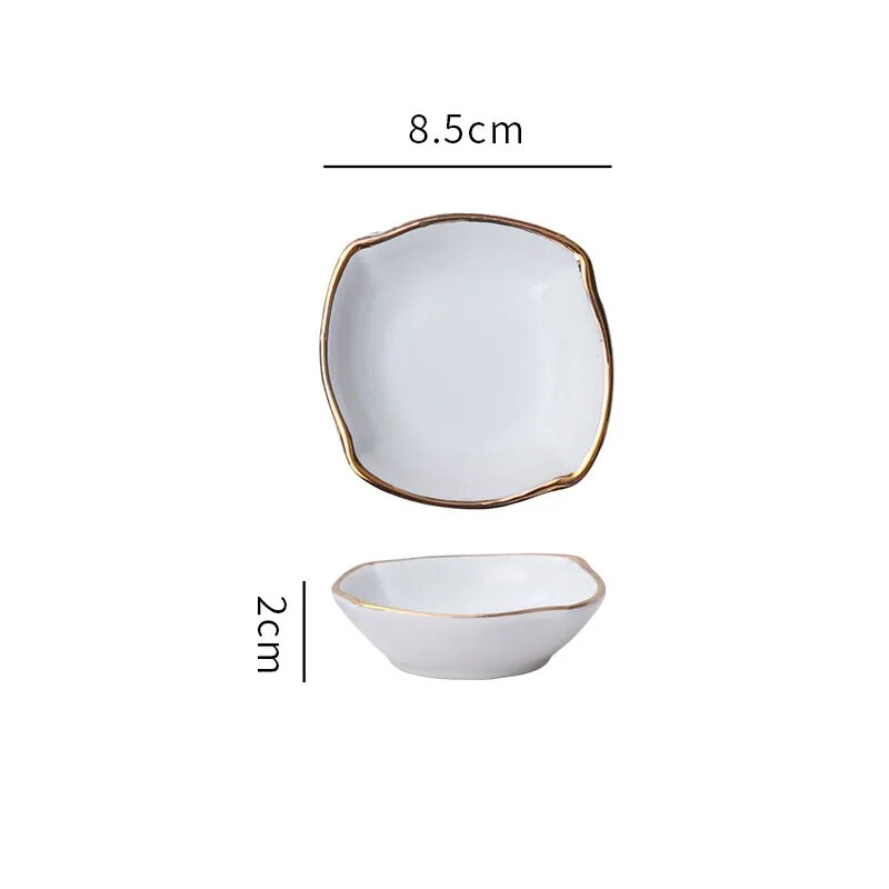 Gold-Rimmed Ceramic Small Serving Bowls - 10 Styles Lilly & Lula