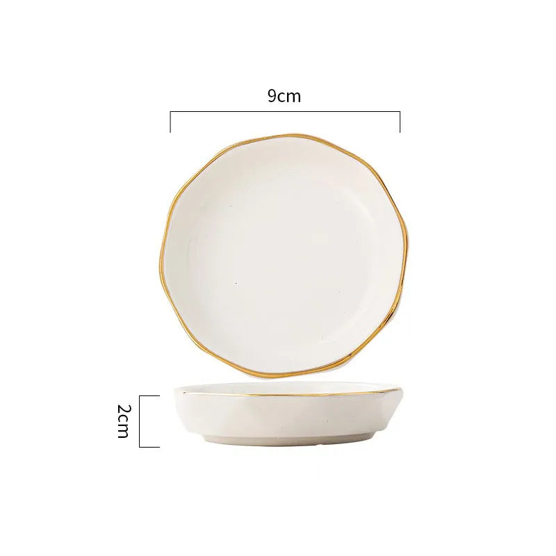 Gold-Rimmed Ceramic Small Serving Bowls - 10 Styles Lilly & Lula