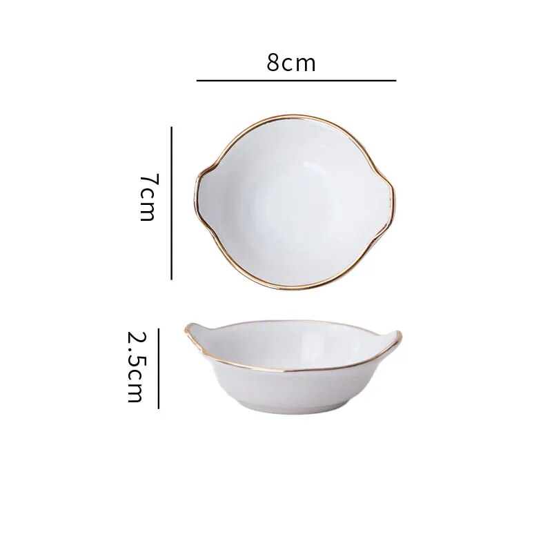 Gold-Rimmed Ceramic Small Serving Bowls - 10 Styles Lilly & Lula