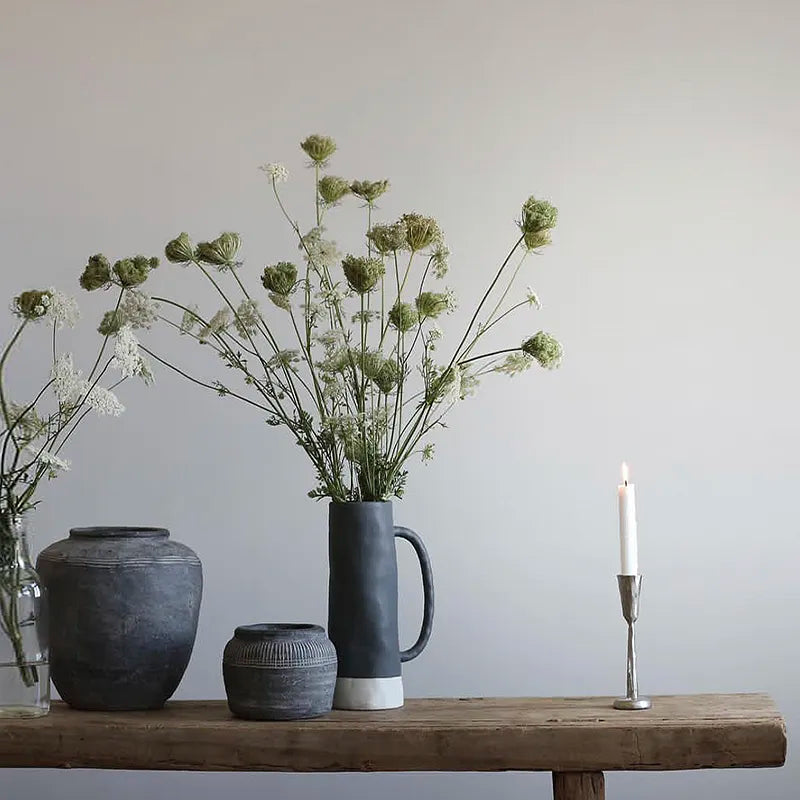 Grey Ceramic Wabi Sabi Style Flower Vase Pot - 2 Sizes Lilly & Lula